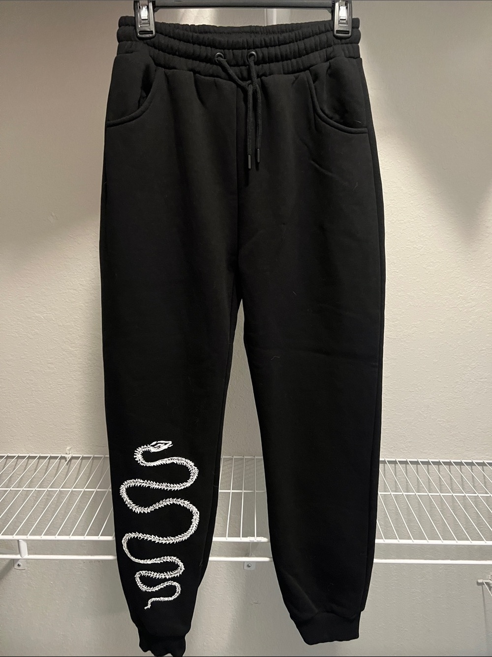 Title: Disturbia Naga Deadstock Snake Skeleton Joggers - Goth Sweatpants - NWOT